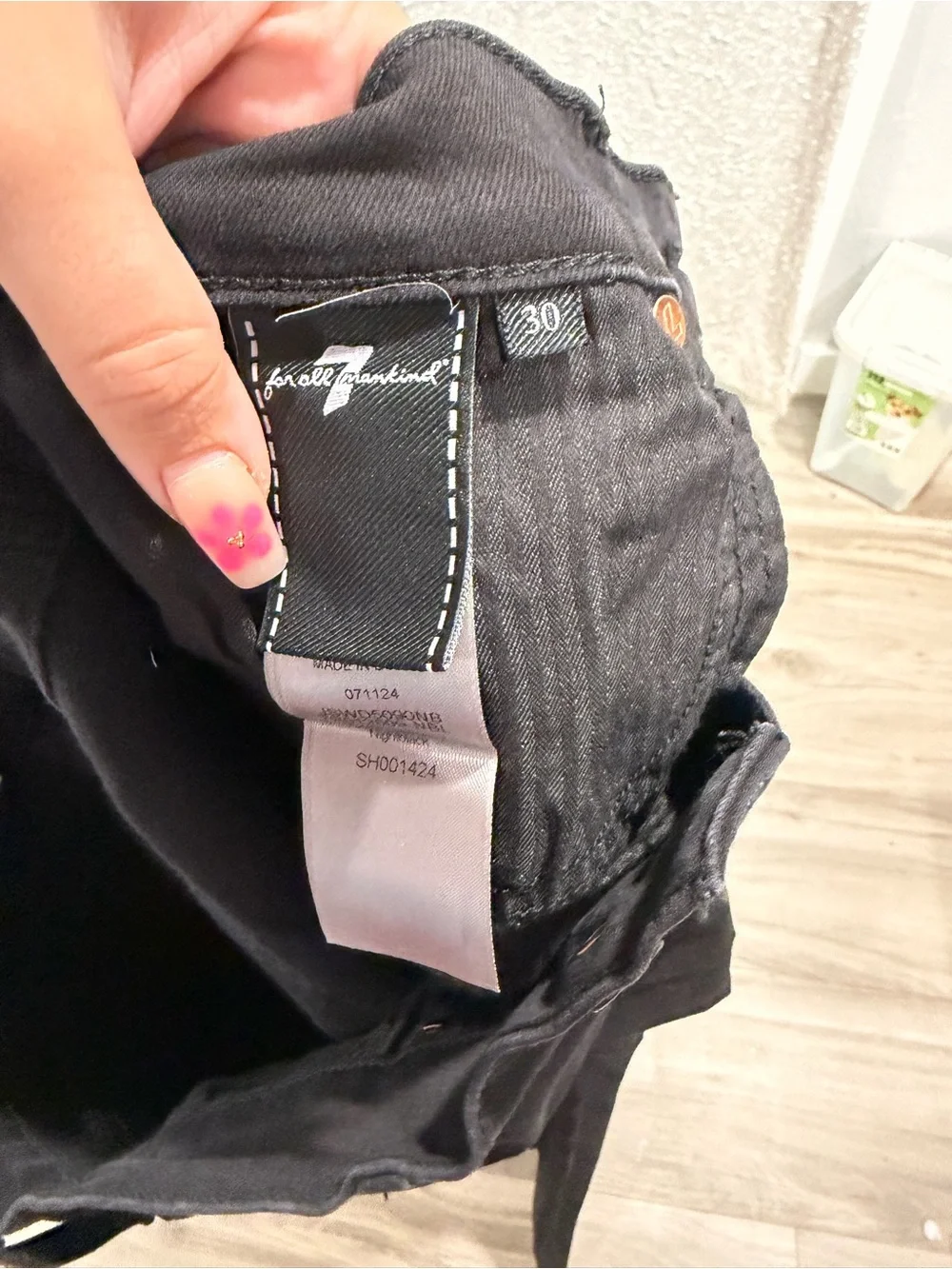 7 For All Mankind Straight Leg Jeans - Black